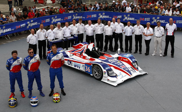 Vince Mitchell, third from the left, back row, and the RML AD Group team for Le Mans 2011. Photo: David Stephens