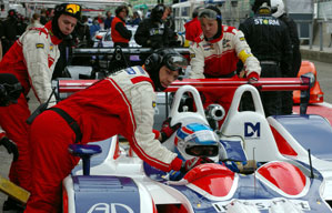 Vince in control during a pitstop for the Spa 1000 Kms, 2005 