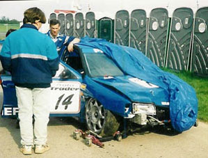 Vinny engineered - and repaired - BTCC Fords for Andy Rouse. Sometimes a challenge. Photo: Amy Francis