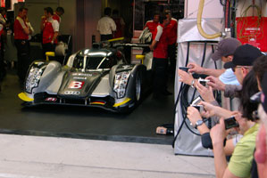 The A first glimpse of the new Audi R18. Photo: Marcus Potts 